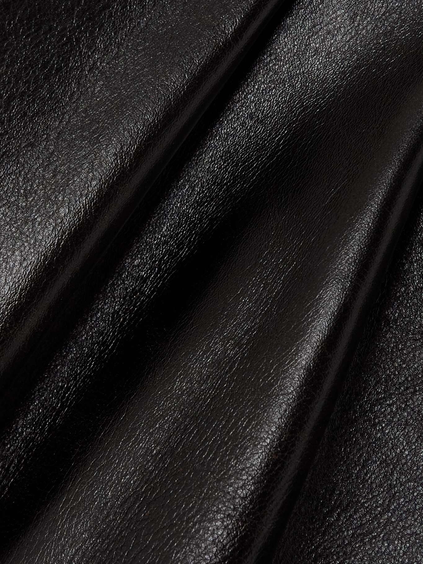 Pleated leather shorts Black - 5