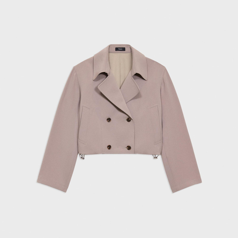 Double-Breasted Crop Trench in Admiral Crepe 1