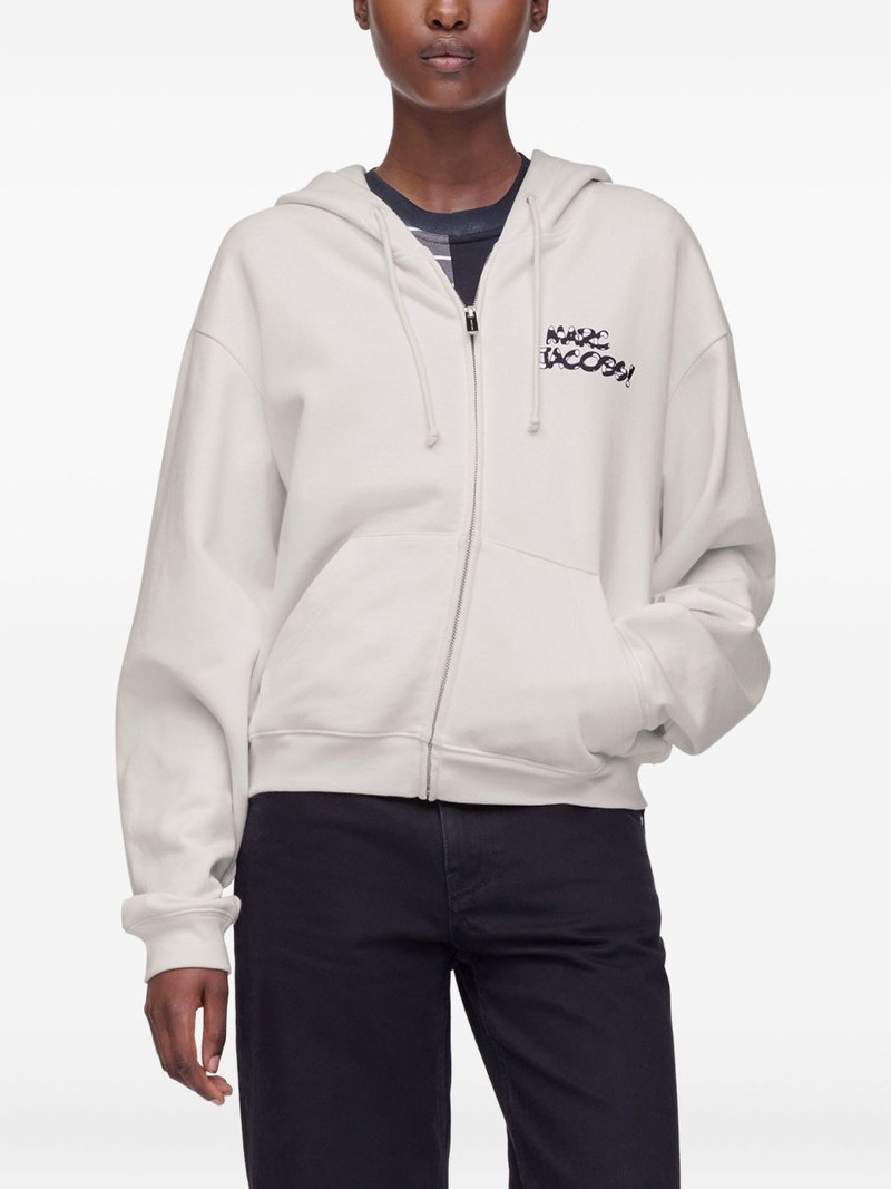 dice-print zip-up hoodie 4