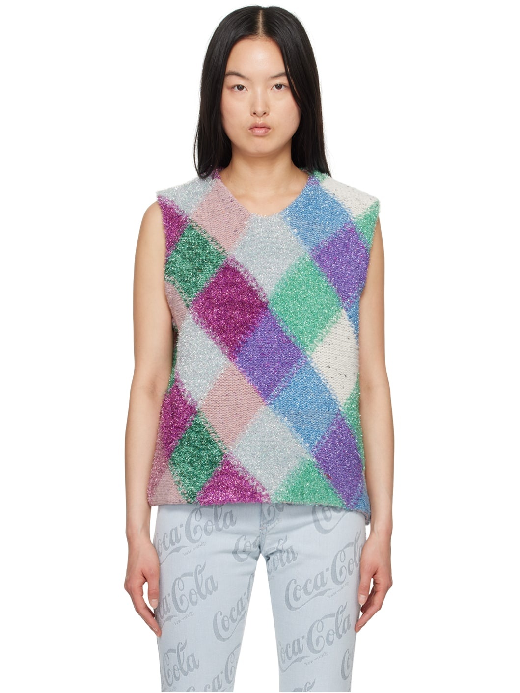 Multicolor Argyle Vest - 1
