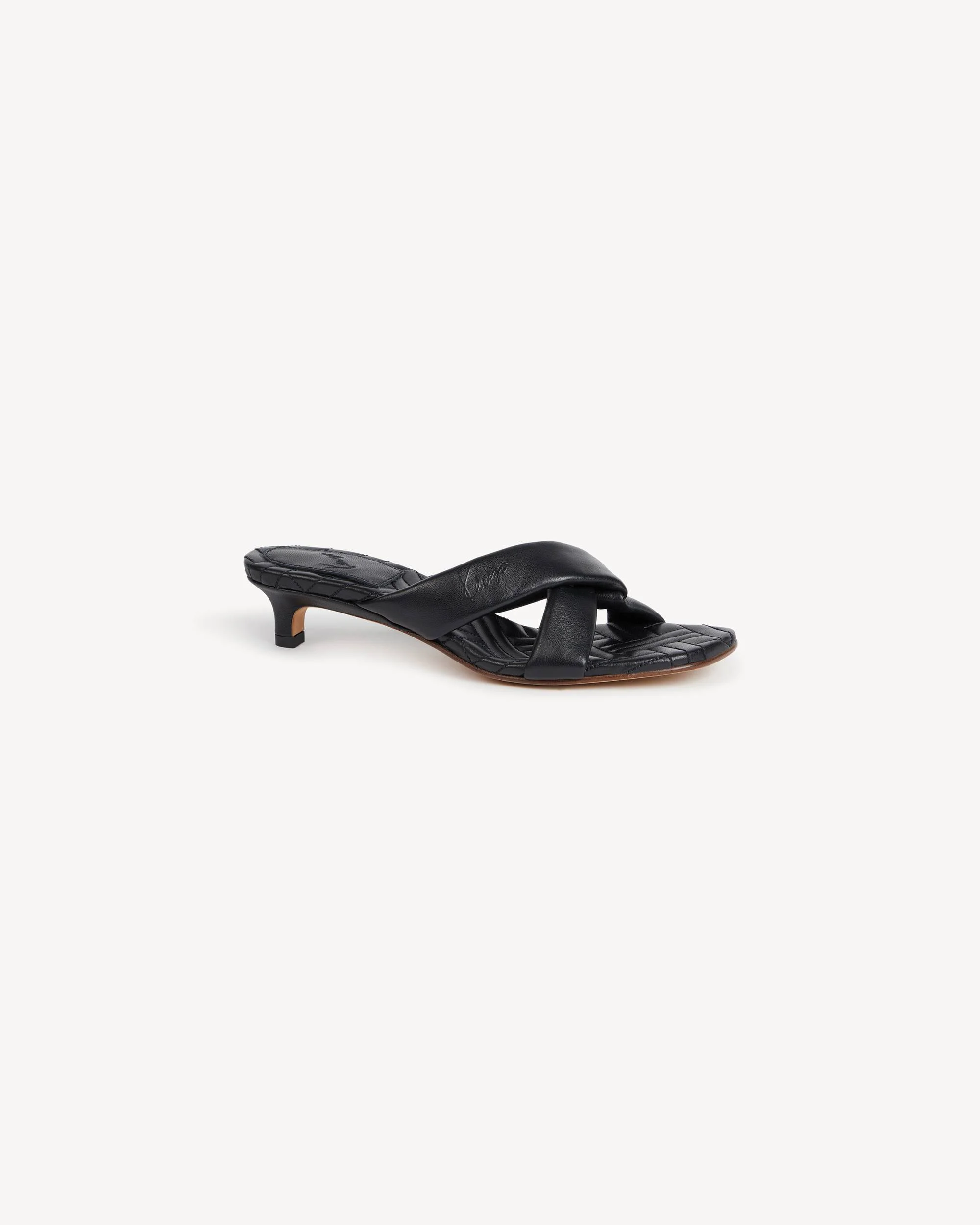 'KENZONATSU' kitten heel sandals in leather - 1