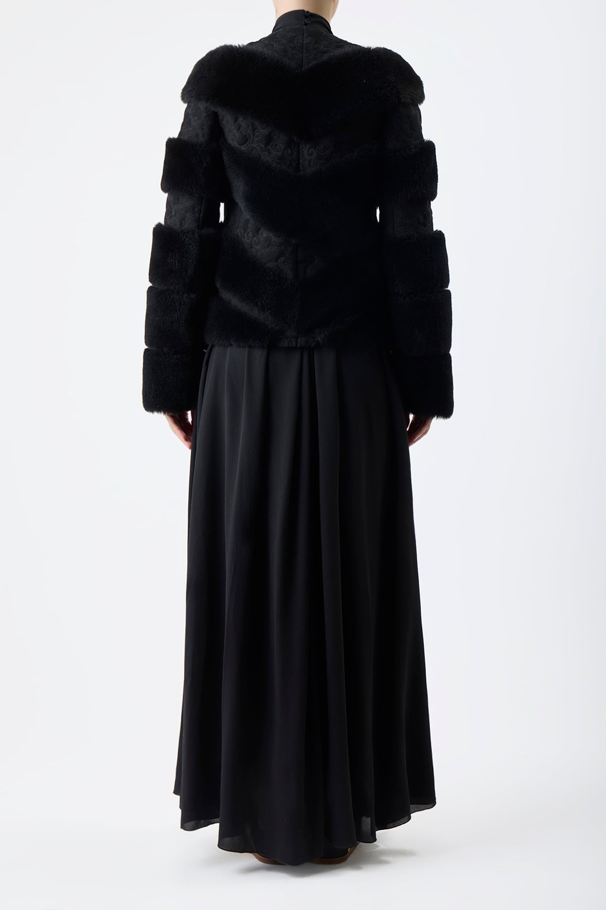 Carys Jacket in Black Suede with Shearling - 4