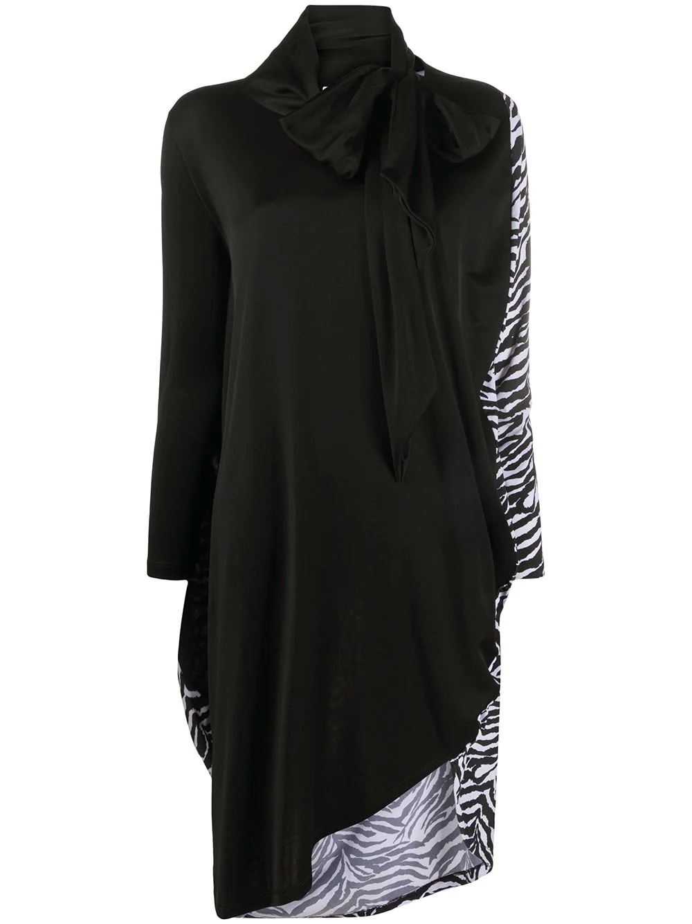 zebra-print panelled dress - 1