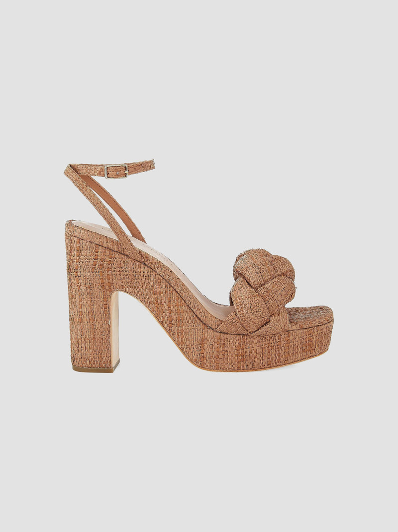 Women's Fae Braided Raffia Platform Sandals - Brown 1