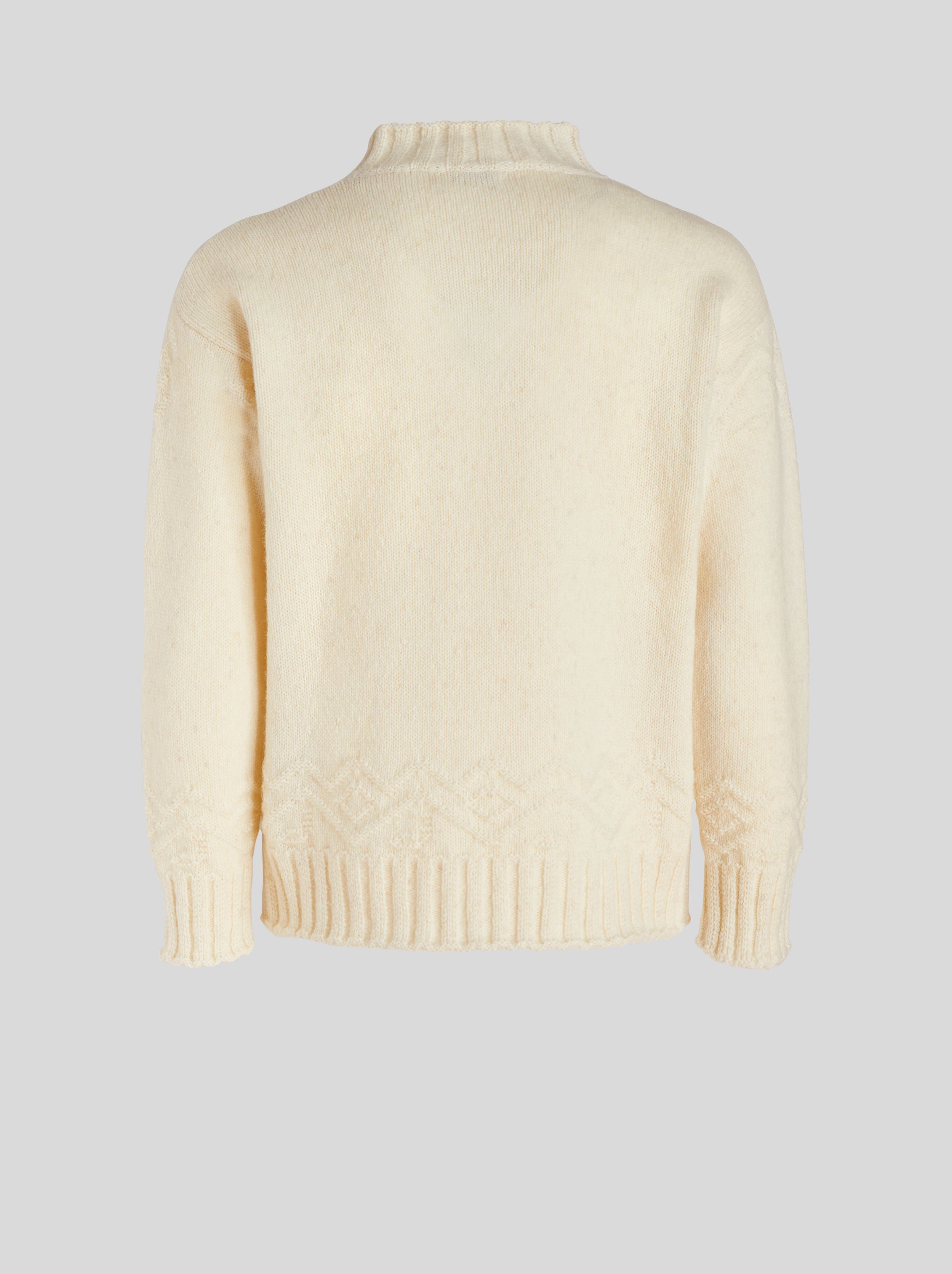 GEOMETRIC PATTERN MIXED WOOL JUMPER - 5