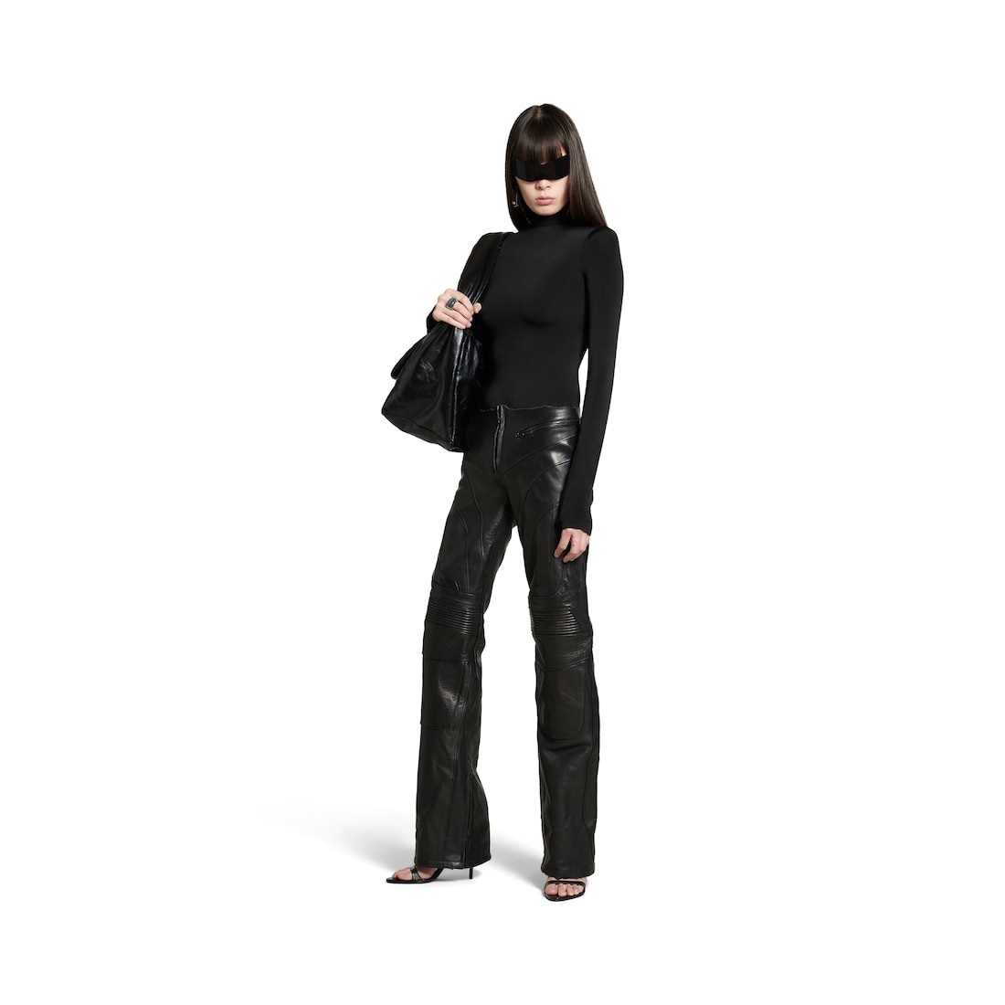 Women's Low Waist Biker Pants in Black - 2