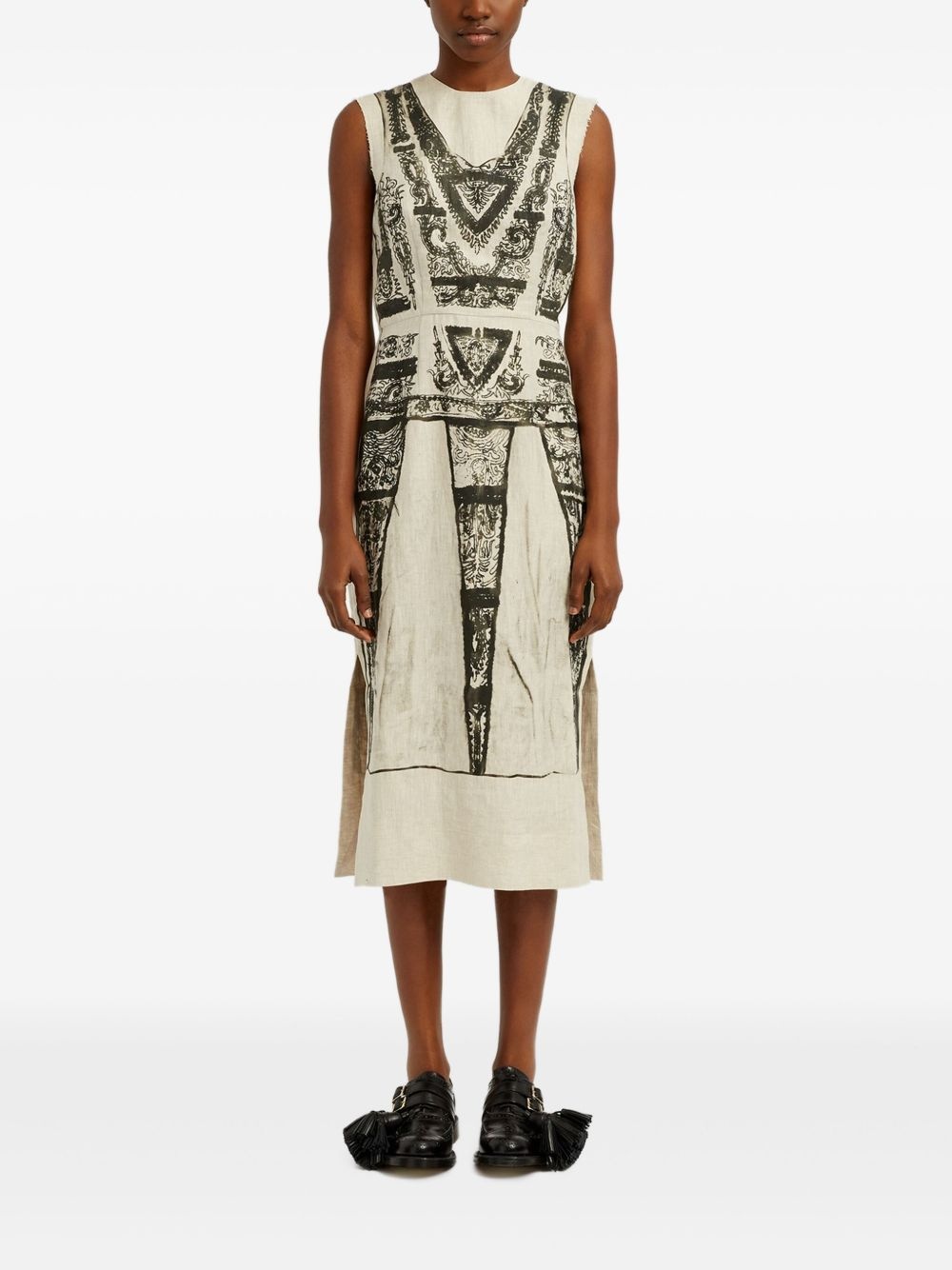 graphic print dress - 2