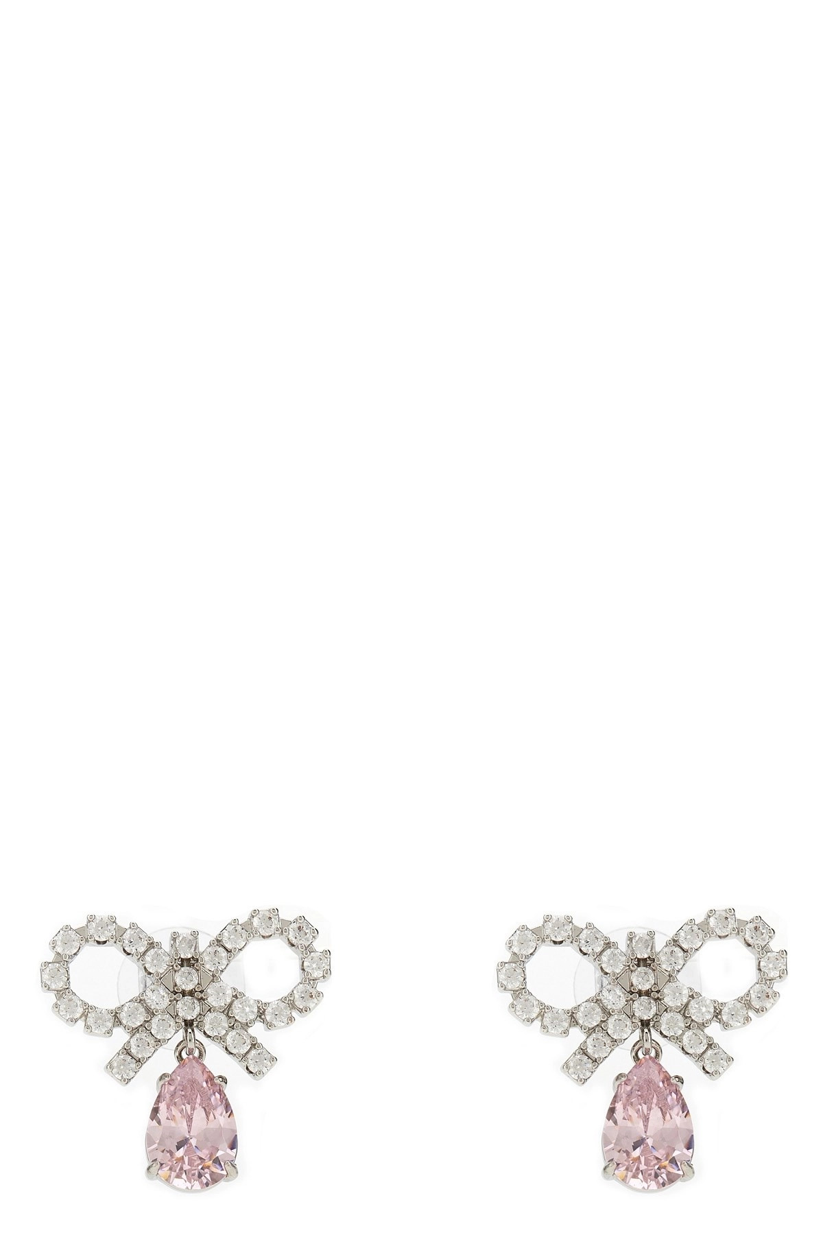 'Micro Bow Pink Droplet' earrings - 1