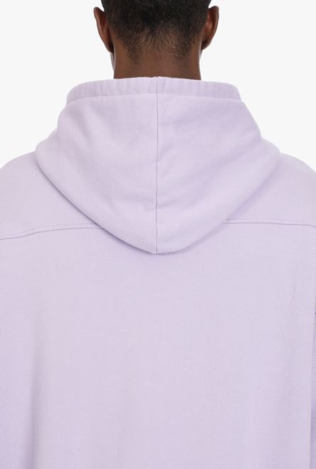 EXCLUSIVE - Lavender cotton hooded sweatshirt with multicolor Balmain logo - 8