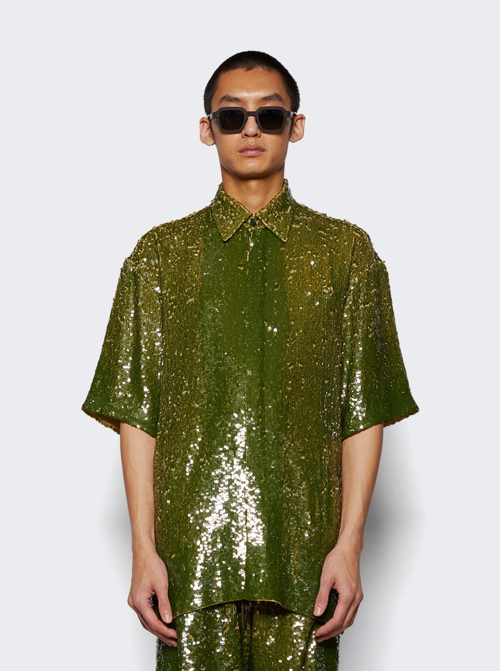 Embellished Shirt Khaki Green - 2