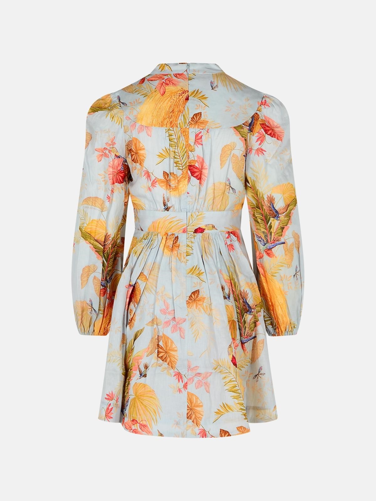 'PLUNGE' LOW-CUT MINI DRESS IN LIGHT BLUE LINEN - 3
