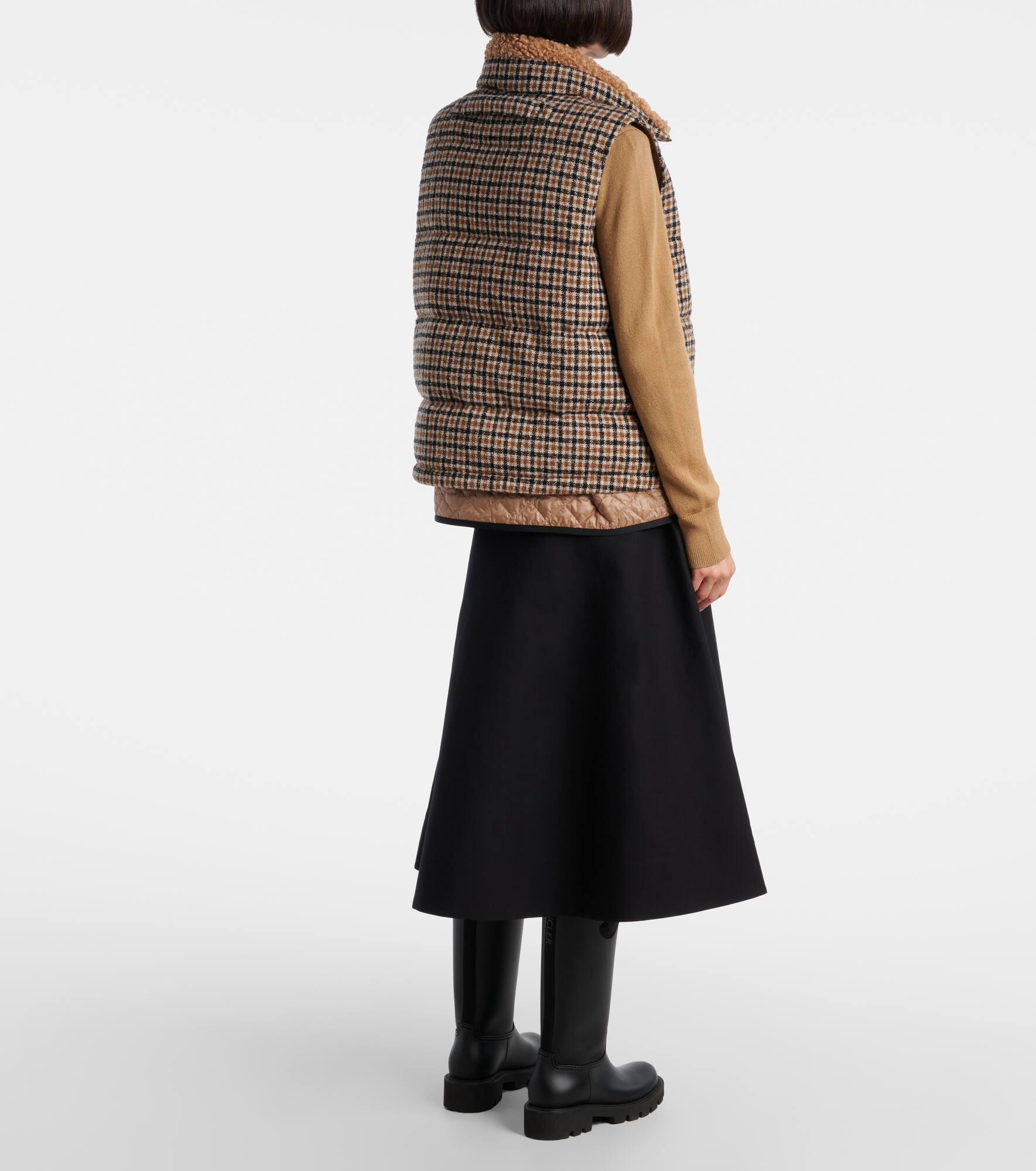 Touvet checked wool-blend down vest - 3