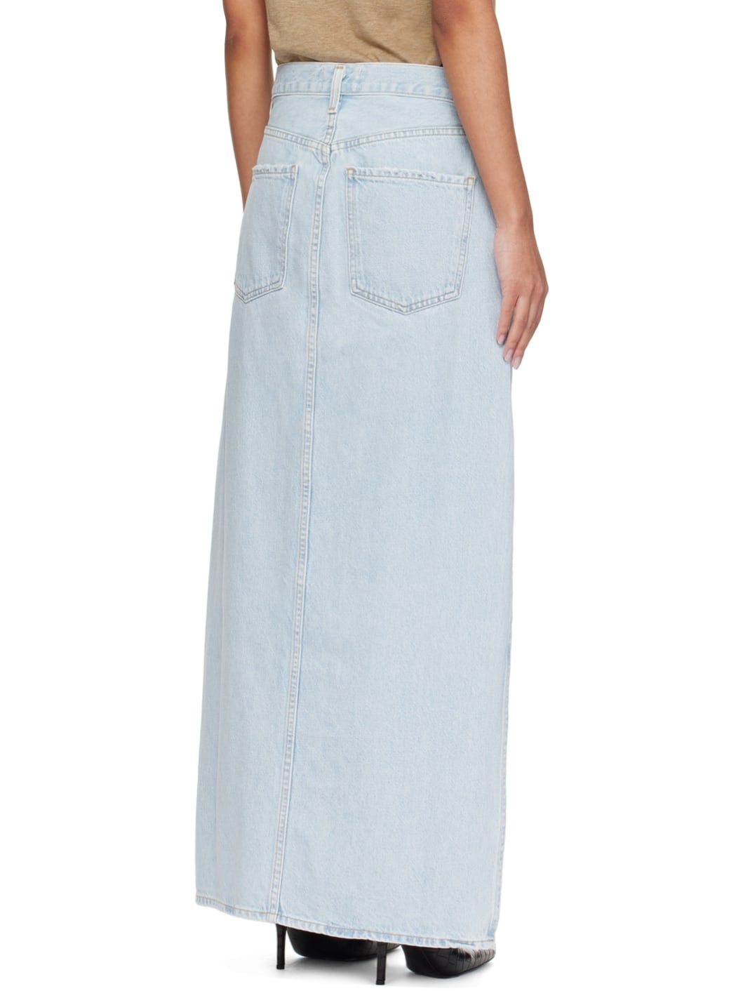 Blue Astrid Slice Denim Maxi Skirt - 3