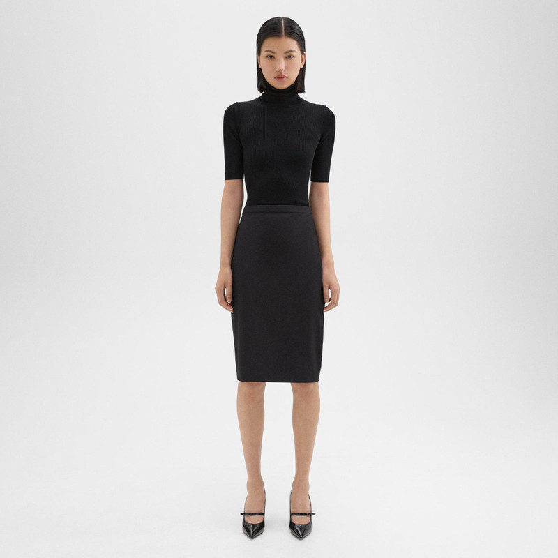 Slim Pencil Skirt in Stretch Wool 2