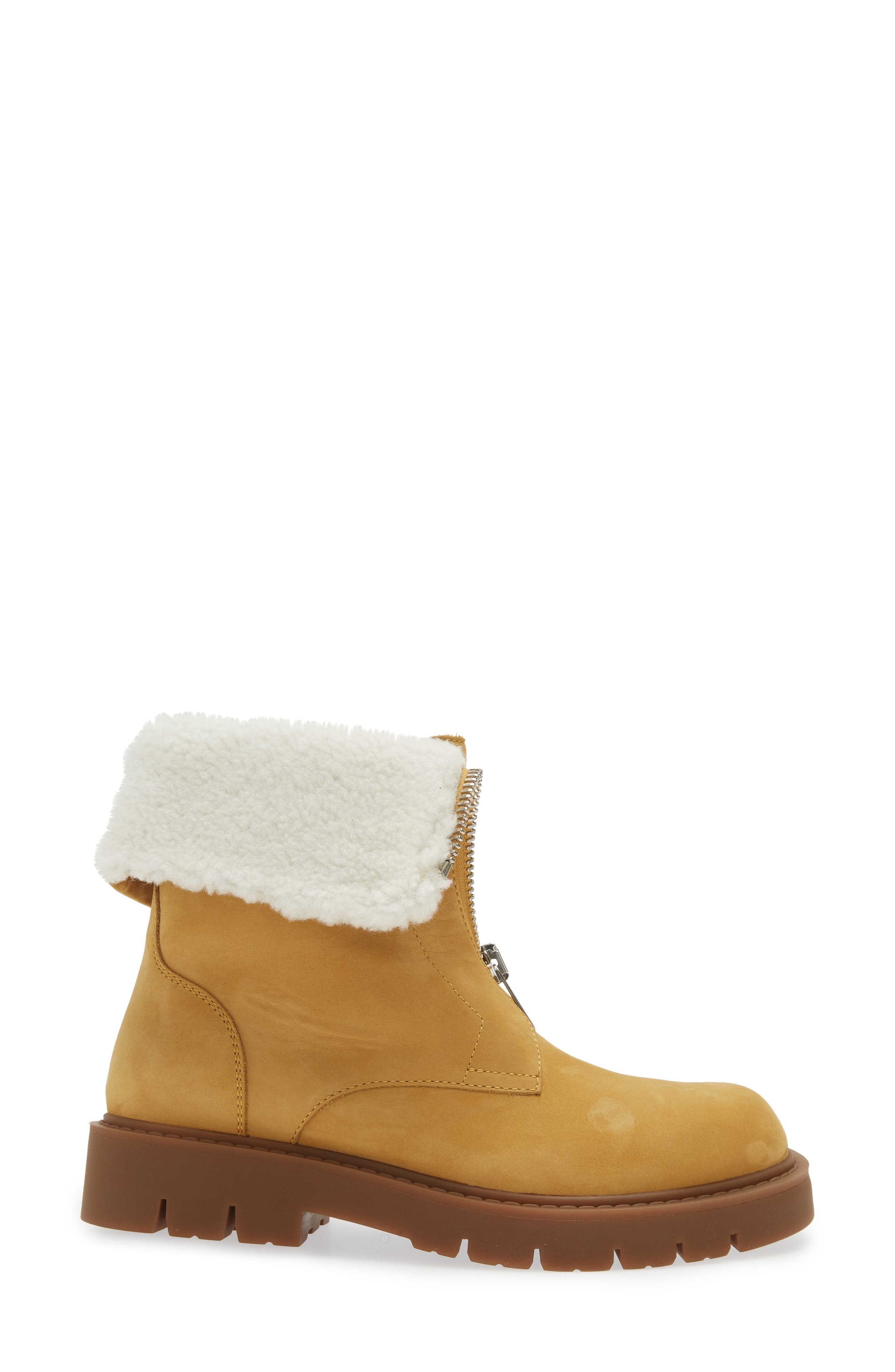 Bottega Veneta Haddock Lug Sole Genuine Shearling Lined Boot in Ochre/Popcorn at Nordstrom - 3