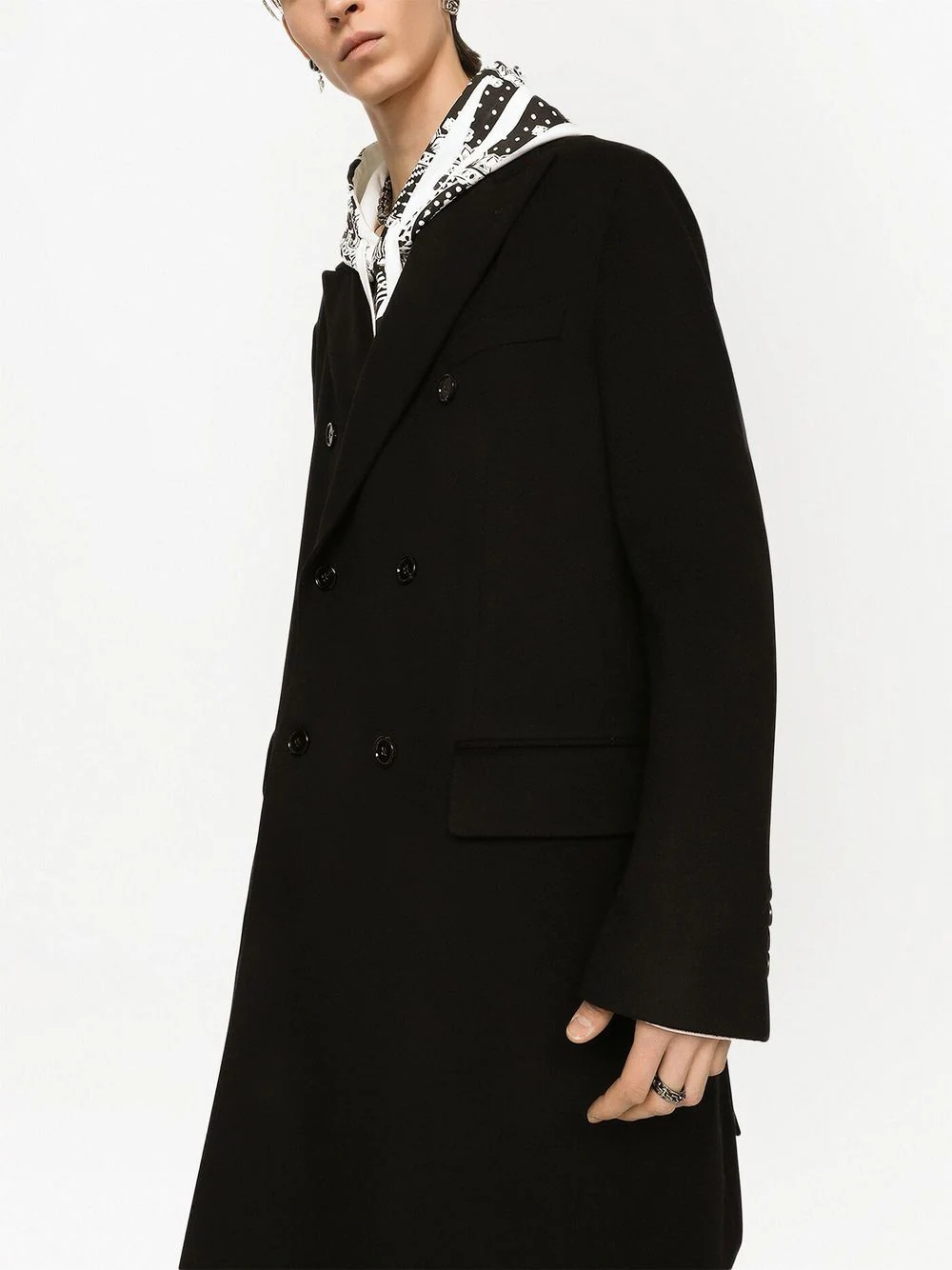 double-breasted wool coat - 5