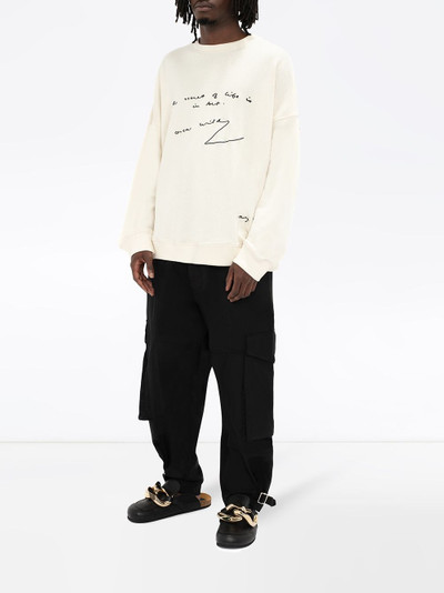 JW Anderson Oscar Wilde quote print sweatshirt outlook