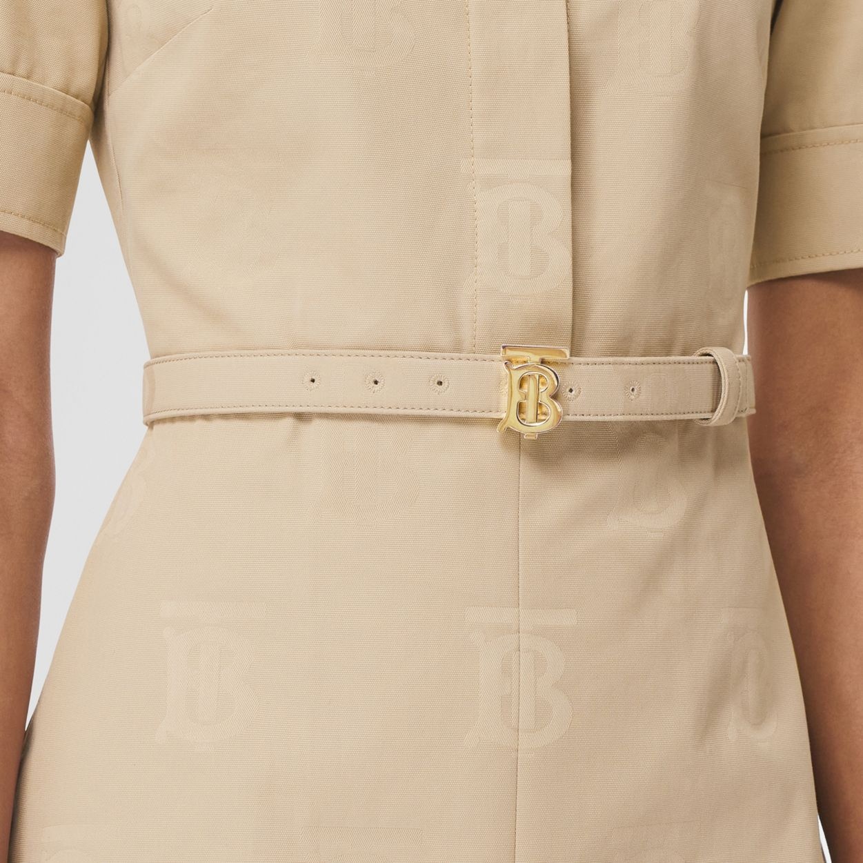 Short-sleeve Monogram Motif Cotton Dress - 5