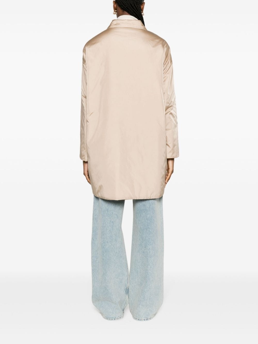 buttoned-up padded trench coat - 7