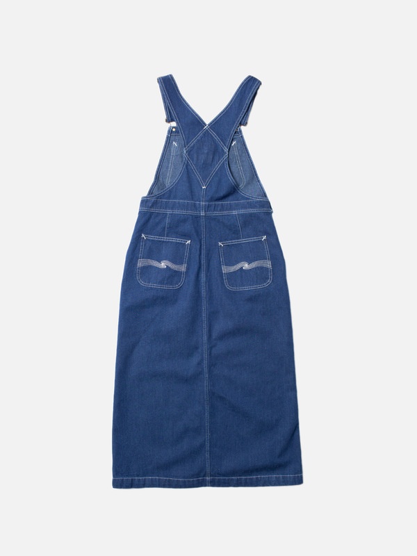 Inger Utility Denim Dungarees Dress Blue - 4