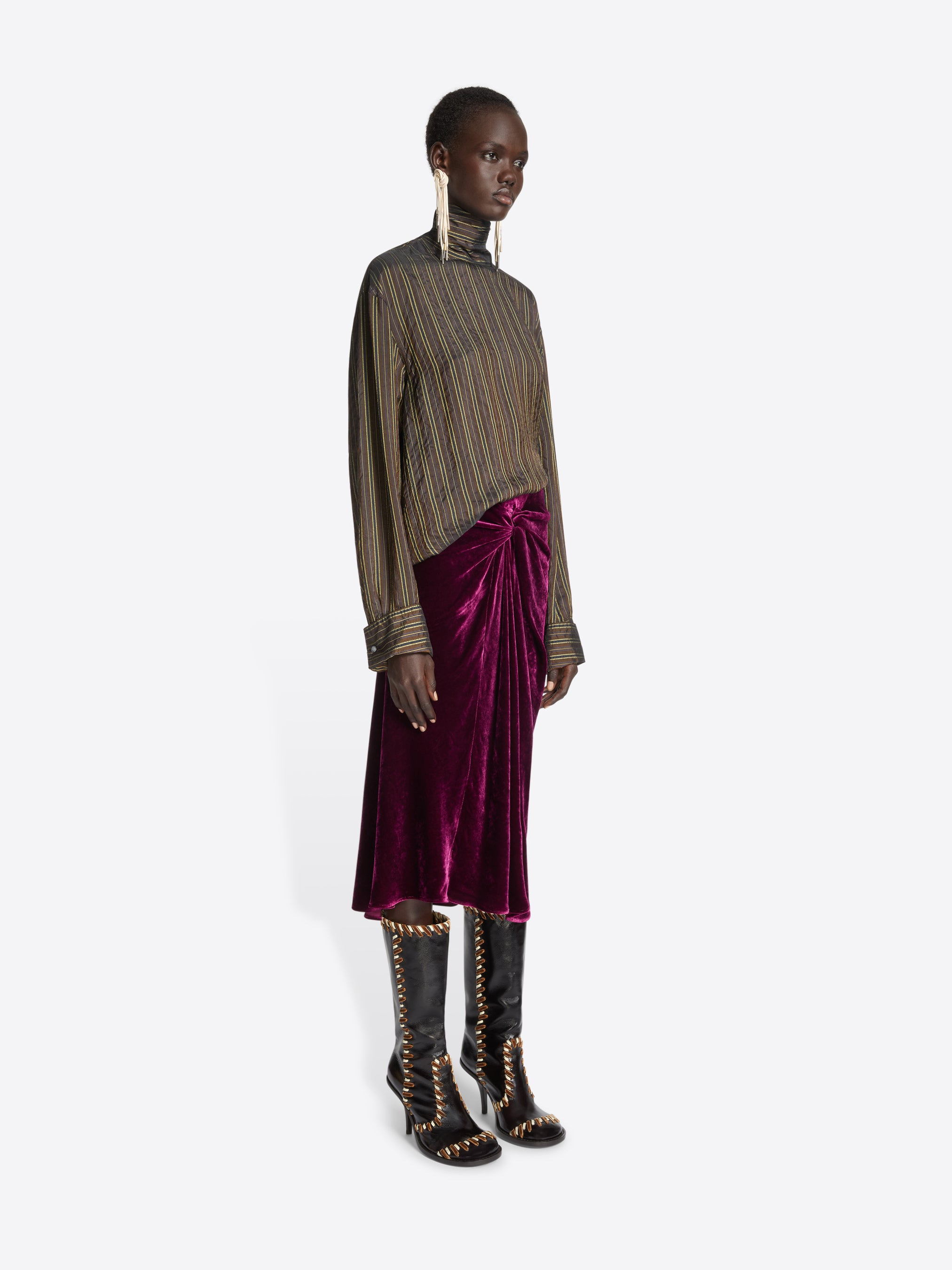 MIDI DRAPED SKIRT - 3