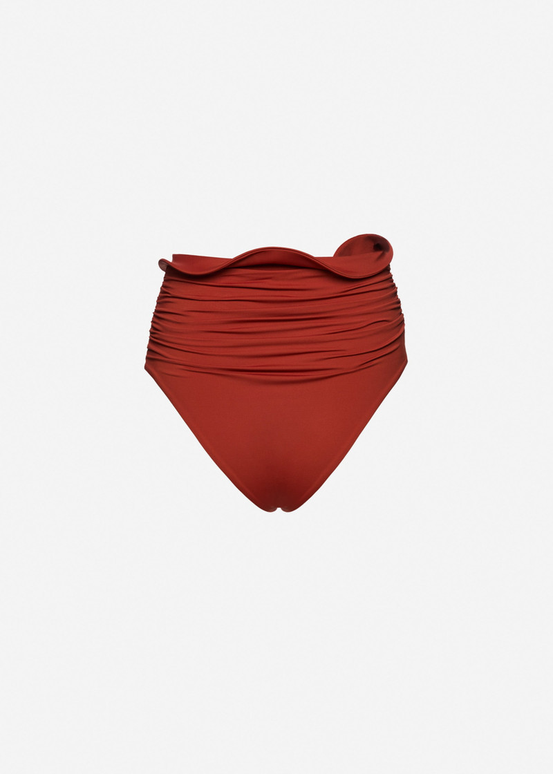 Sculpted waist swim bottom in orange 2