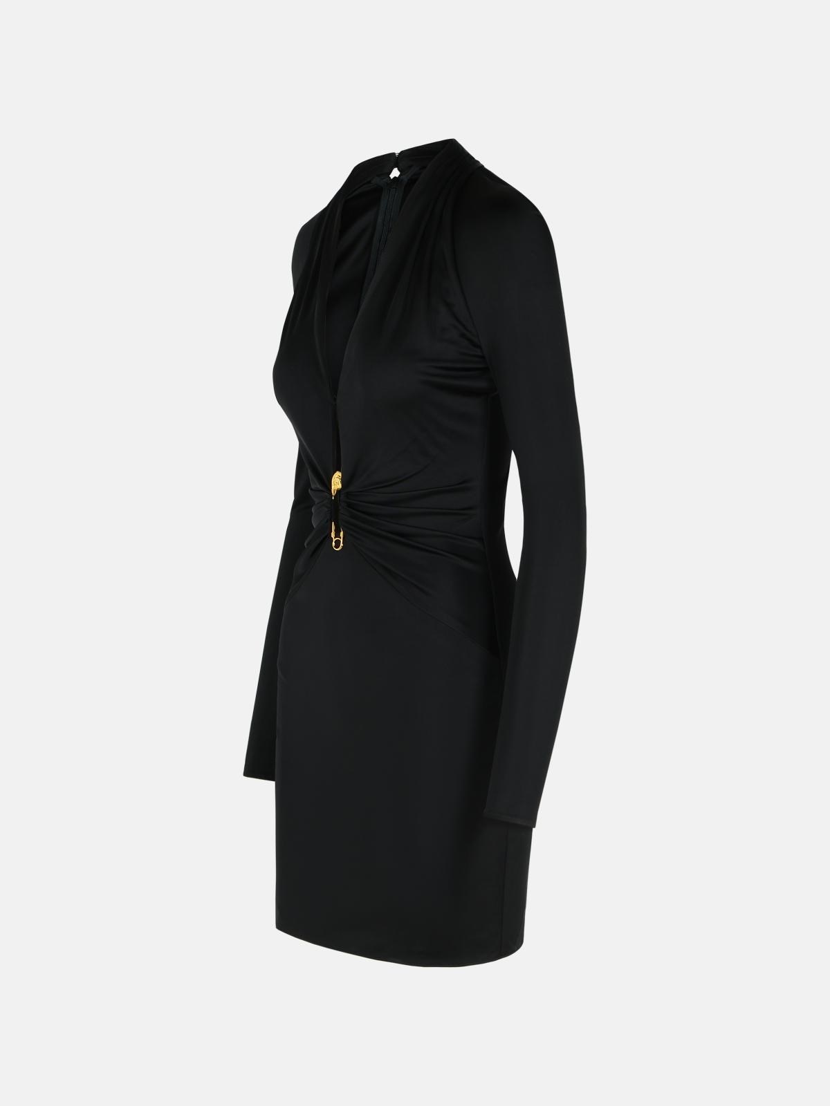 BLACK VISCOSE DRESS - 2