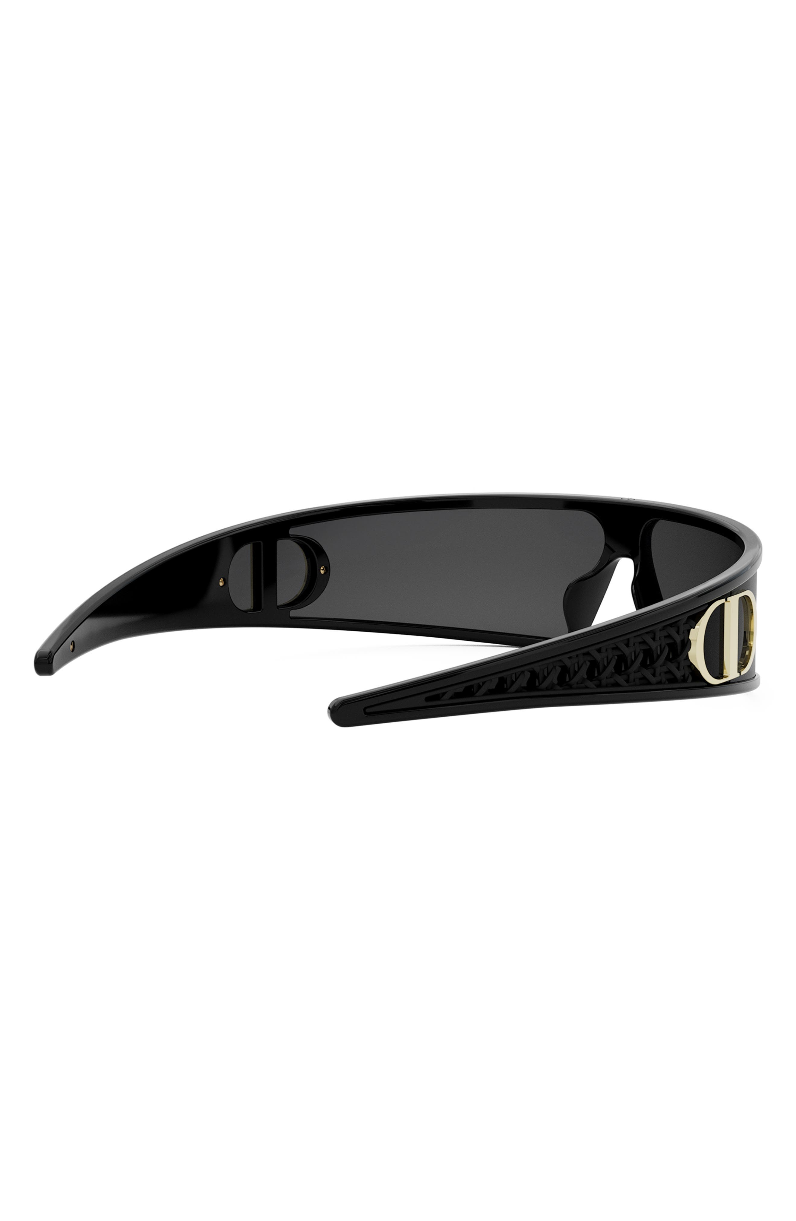 VeryDior M1U 91mm Mask Sunglasses in Shiny Black /Smoke at Nordstrom - 7