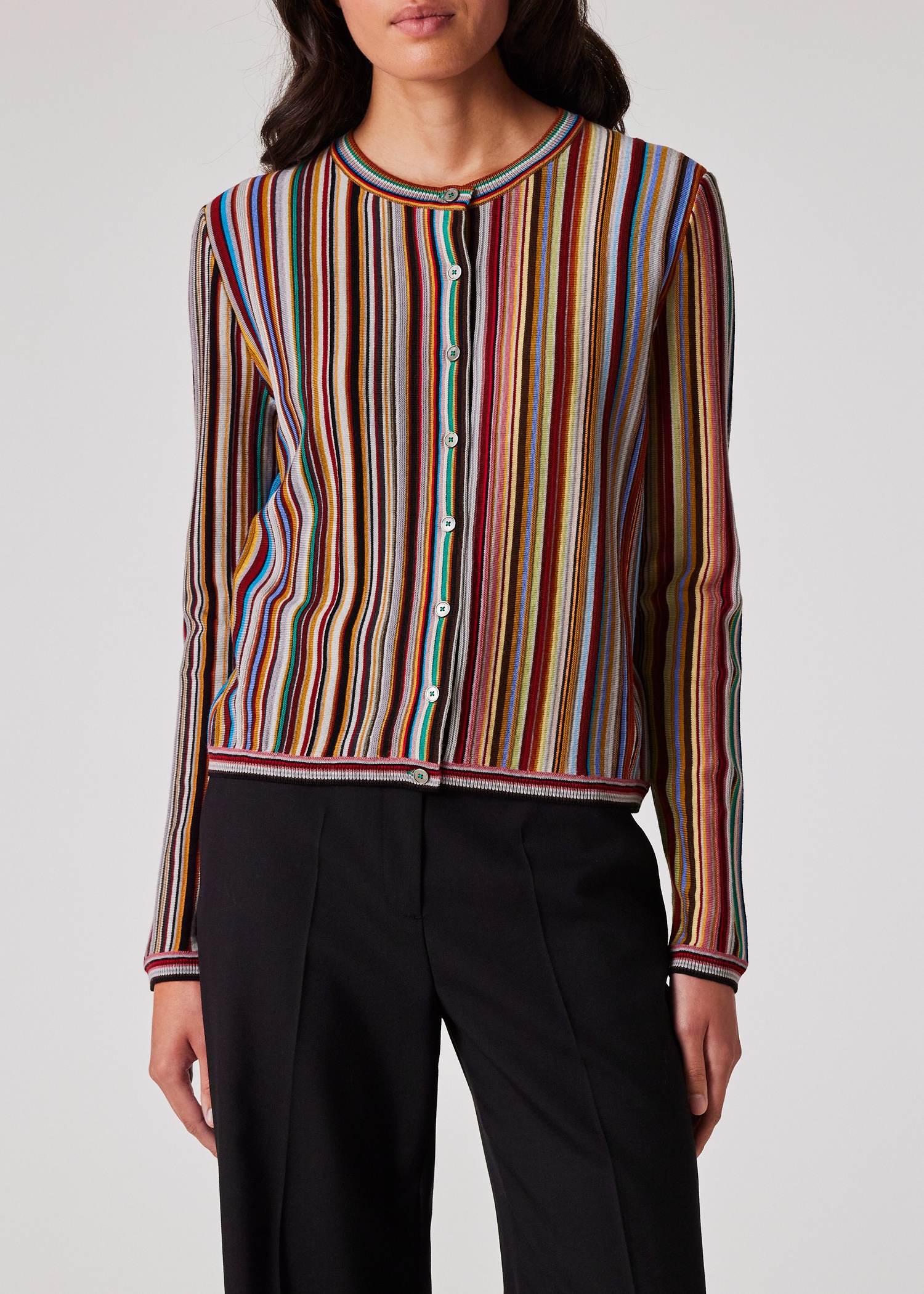 Women's 'Signature Stripe' Merino Wool Cardigan - 3