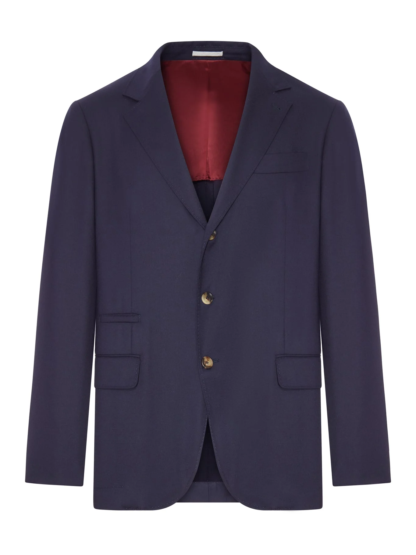 BLUE CASHMERE BLAZER WITH CONTRASTING LINING - 1