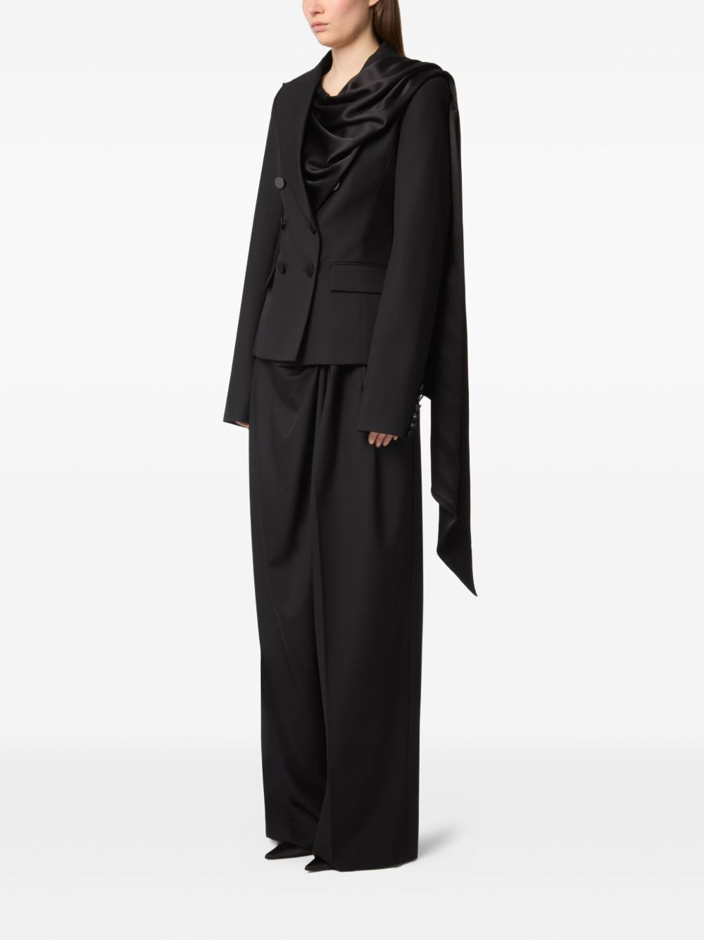 draped-scarf blazer - 3