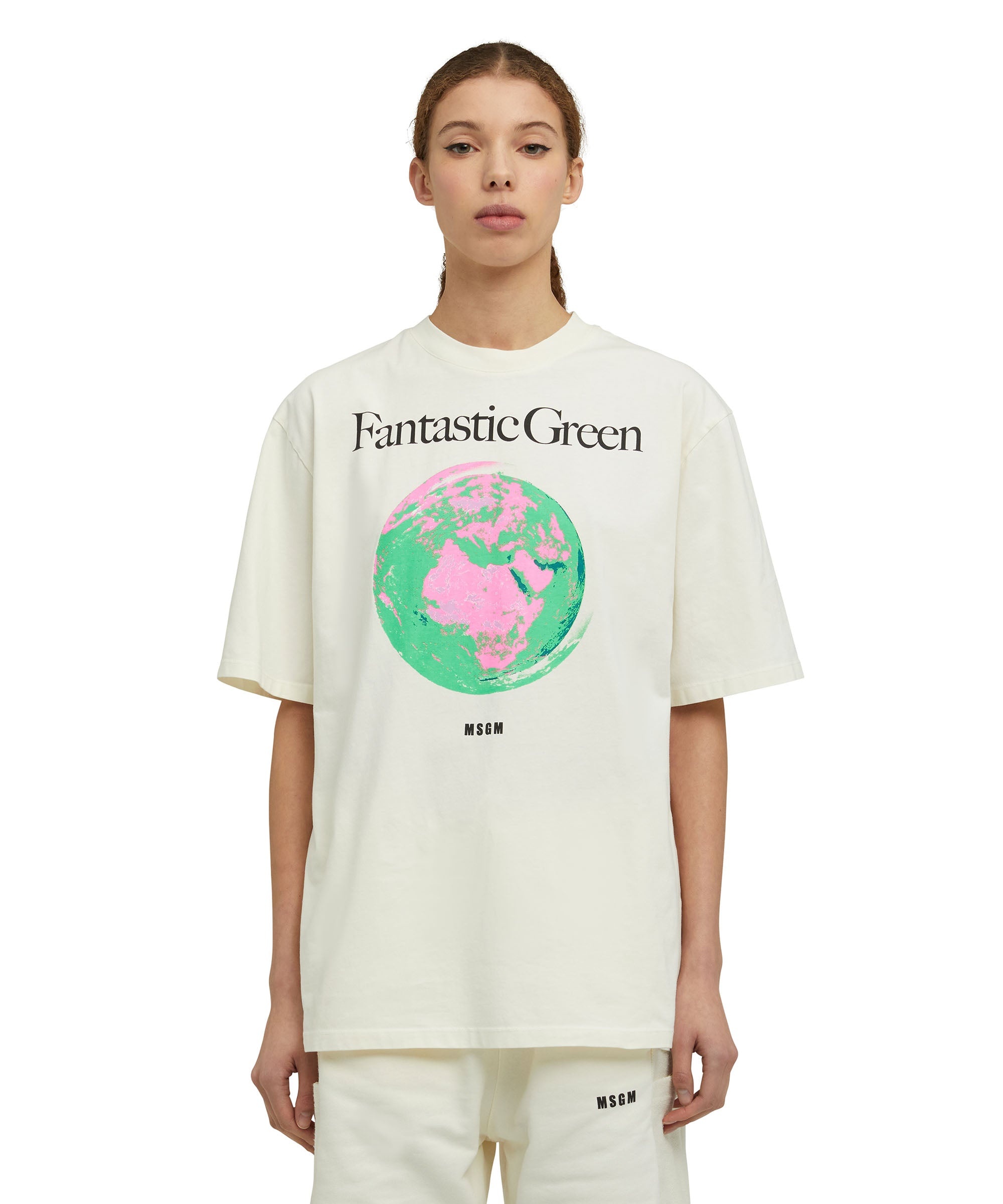 Organic cotton crewneck t-shirt from the MSGM Fantastic Green Capsule - 6