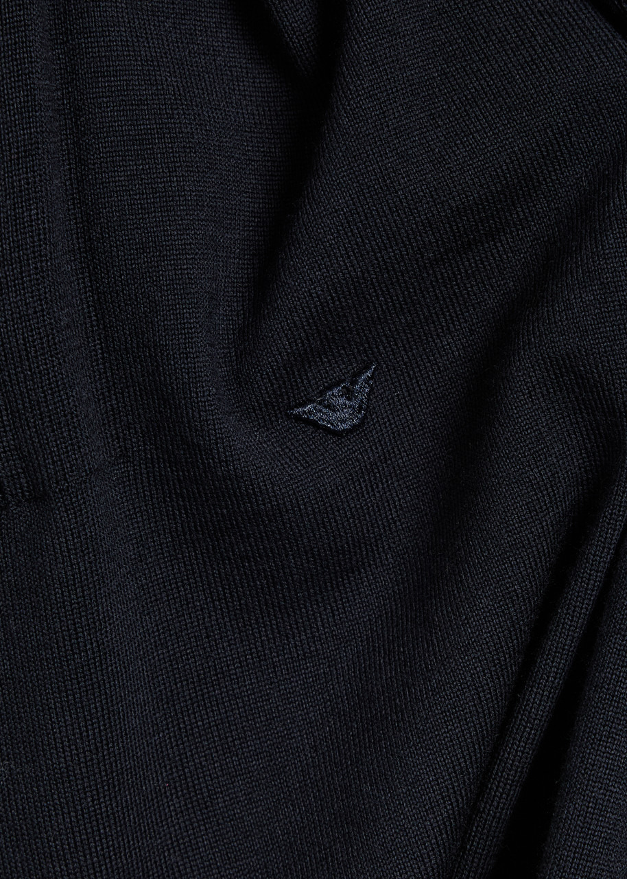 Emporio Armani Half-zip Wool-blend Polo Shirt - 5