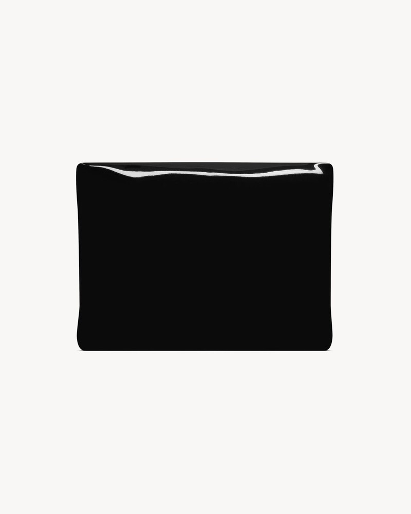 SAINT LAURENT SAINT LAURENT LARGE PUFFY POUCH IN PATENT CANVAS outlook