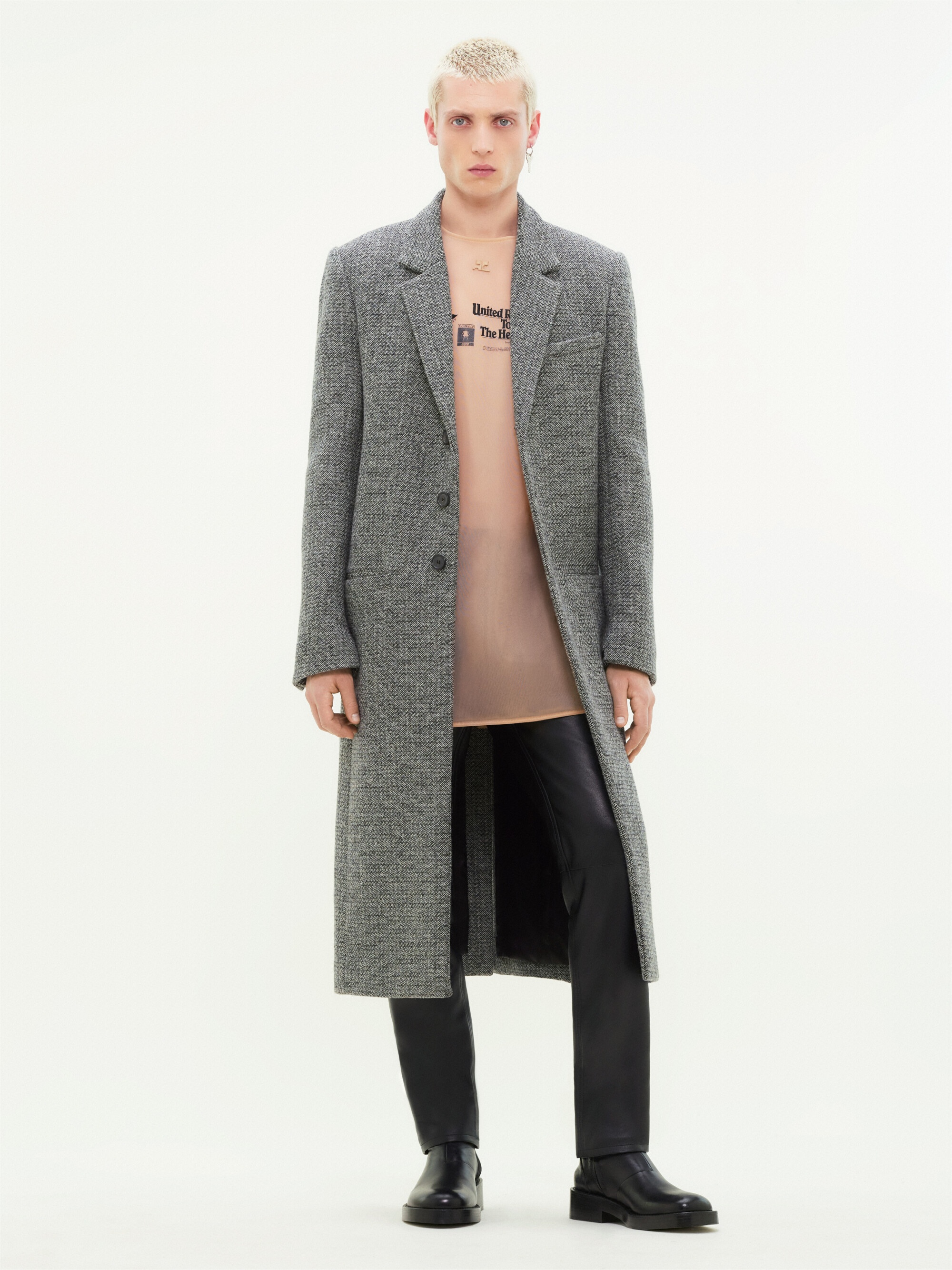 ZIPPED SLEEVES CAVIAR TAILORED COAT - 2