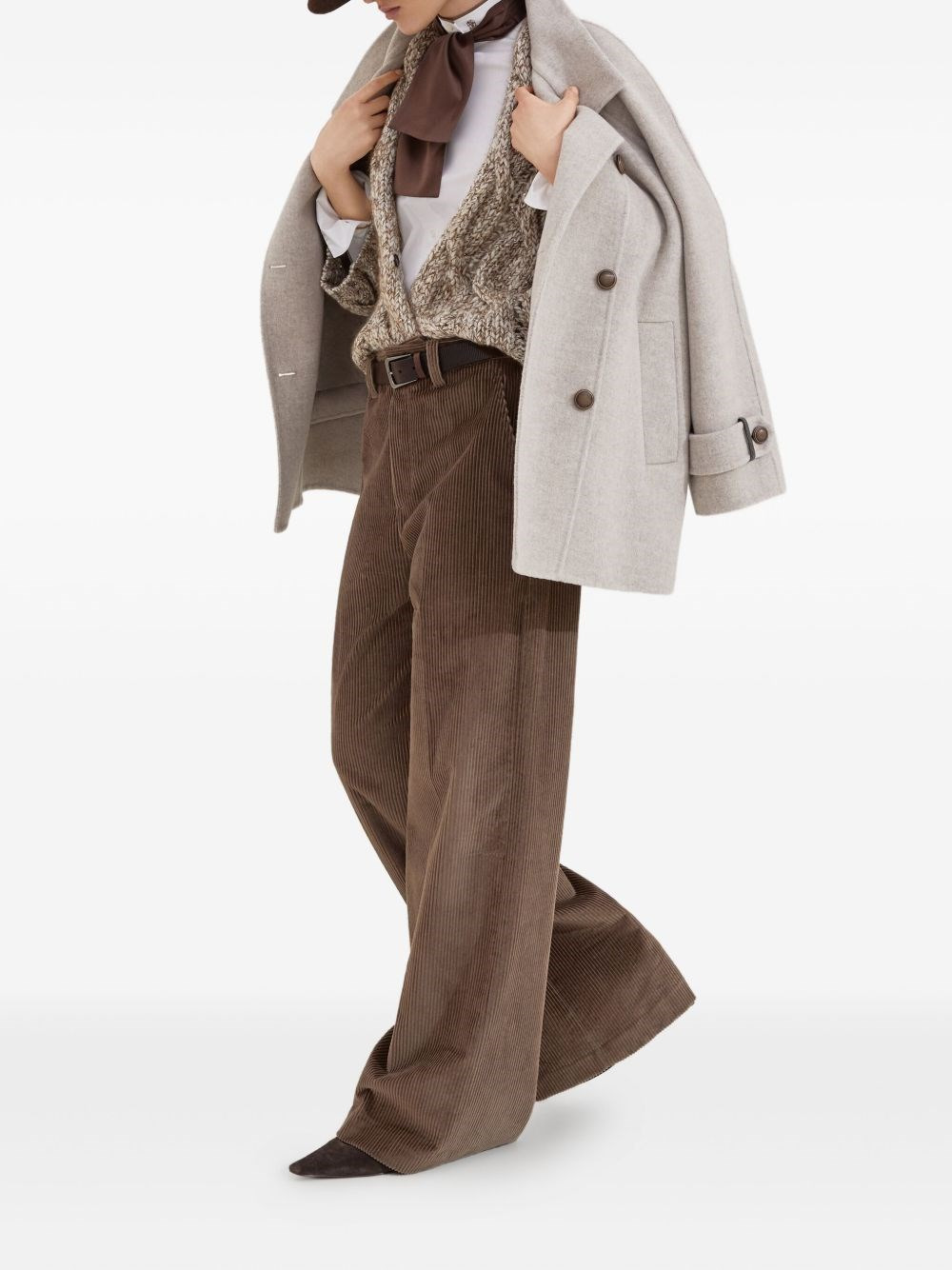 Wide-leg cotton trousers - 2