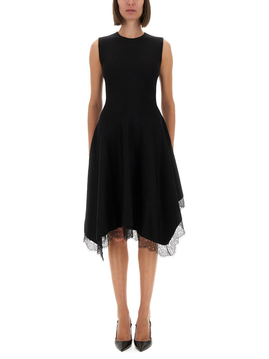 Alexander Mcqueen Women Asymmetrical Dress With Lace Detailing - 1