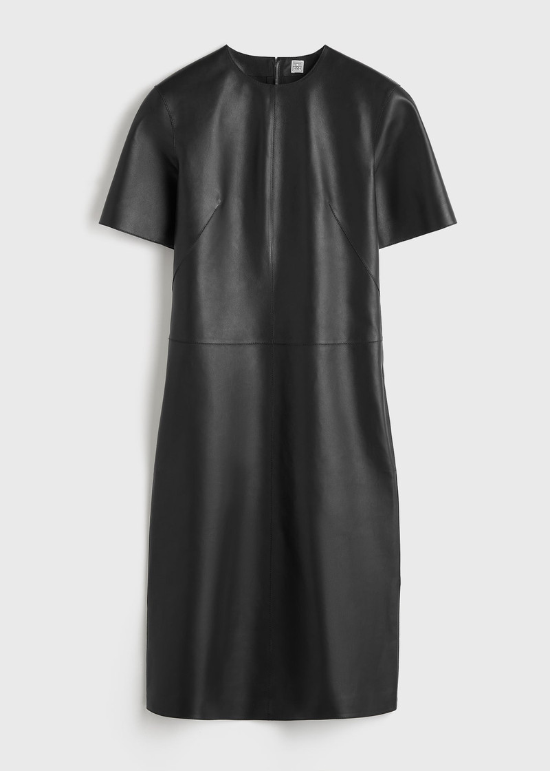 Leather tee dress black 1
