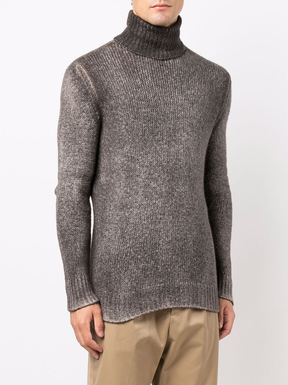 distressed-effect rollneck sweater - 3