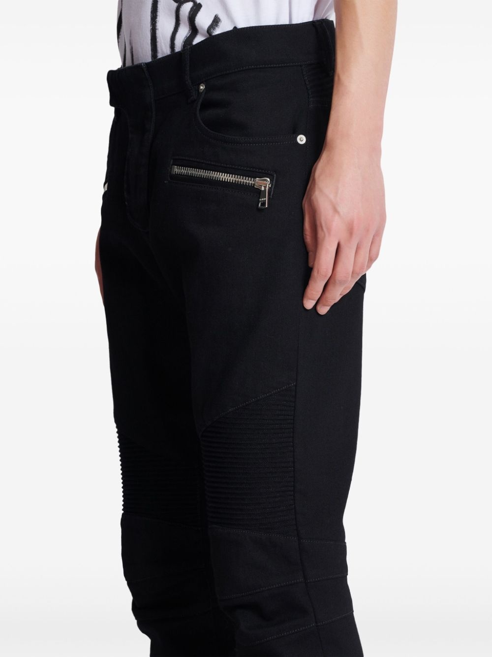 slim-fit biker jeans - 6