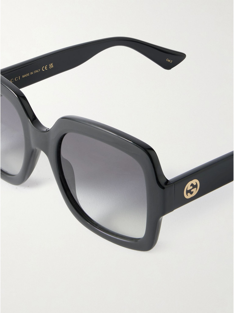 Square-frame acetate sunglasses Black 4