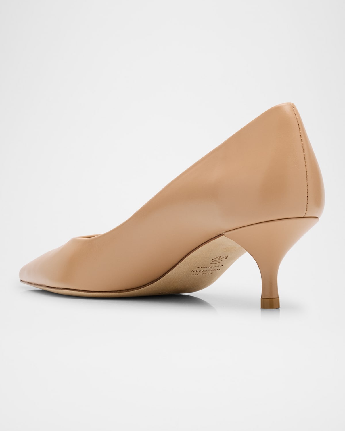 Stuart Leather Kitten-Heel Pumps - 4