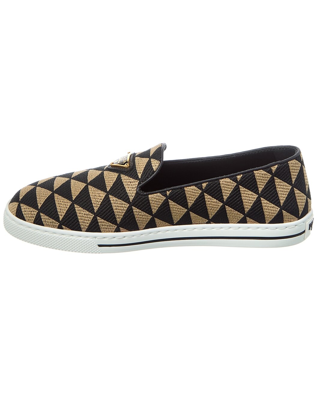 Prada Logo Jacquard & Leather Slip-On Sneaker - 2