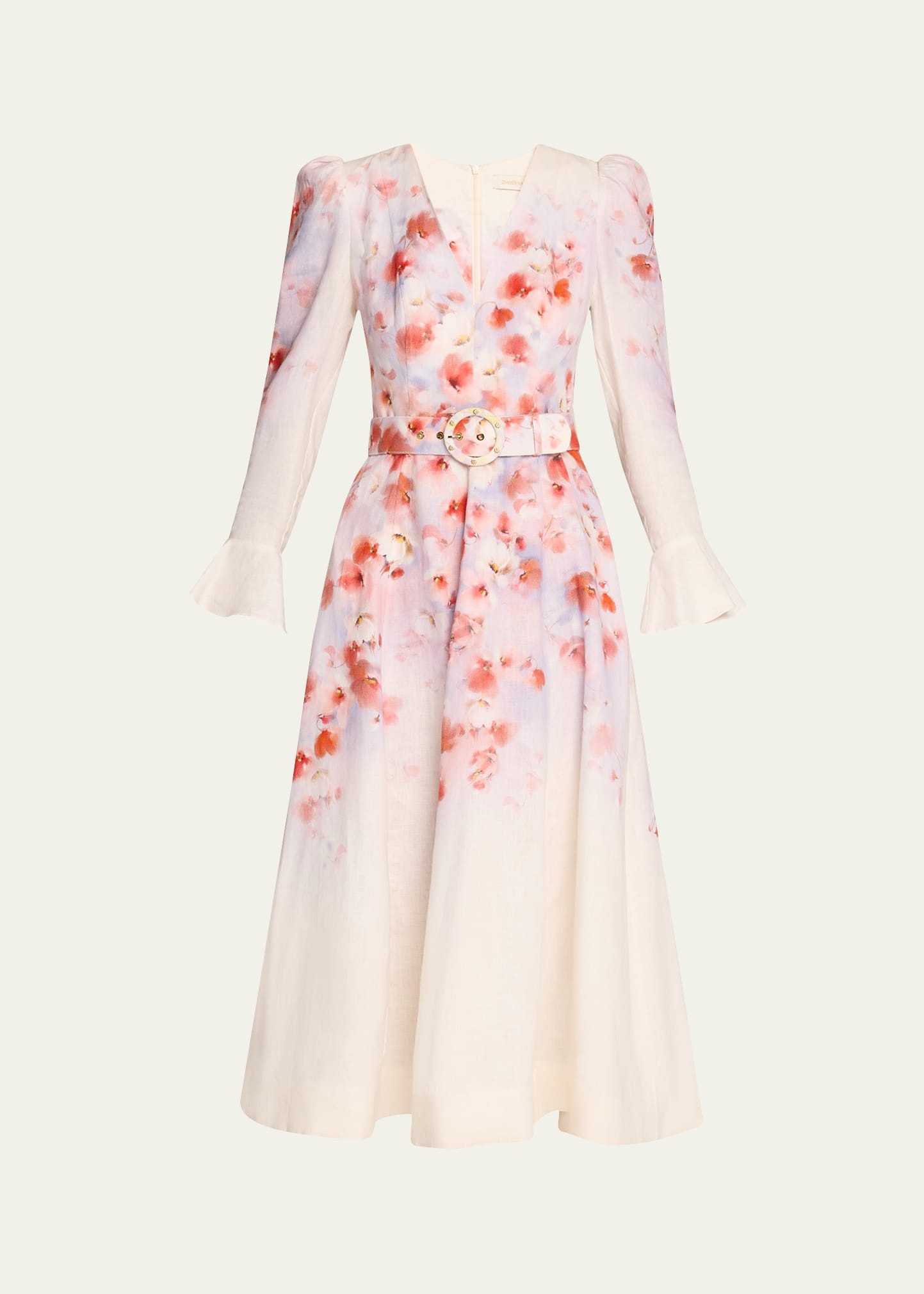 オールインワン・サロペット Zimmermann `Crush` Frill Sleeved Midi Dress Zimmermann Crush Frill Sleeved Midi Dress | ShopSimon