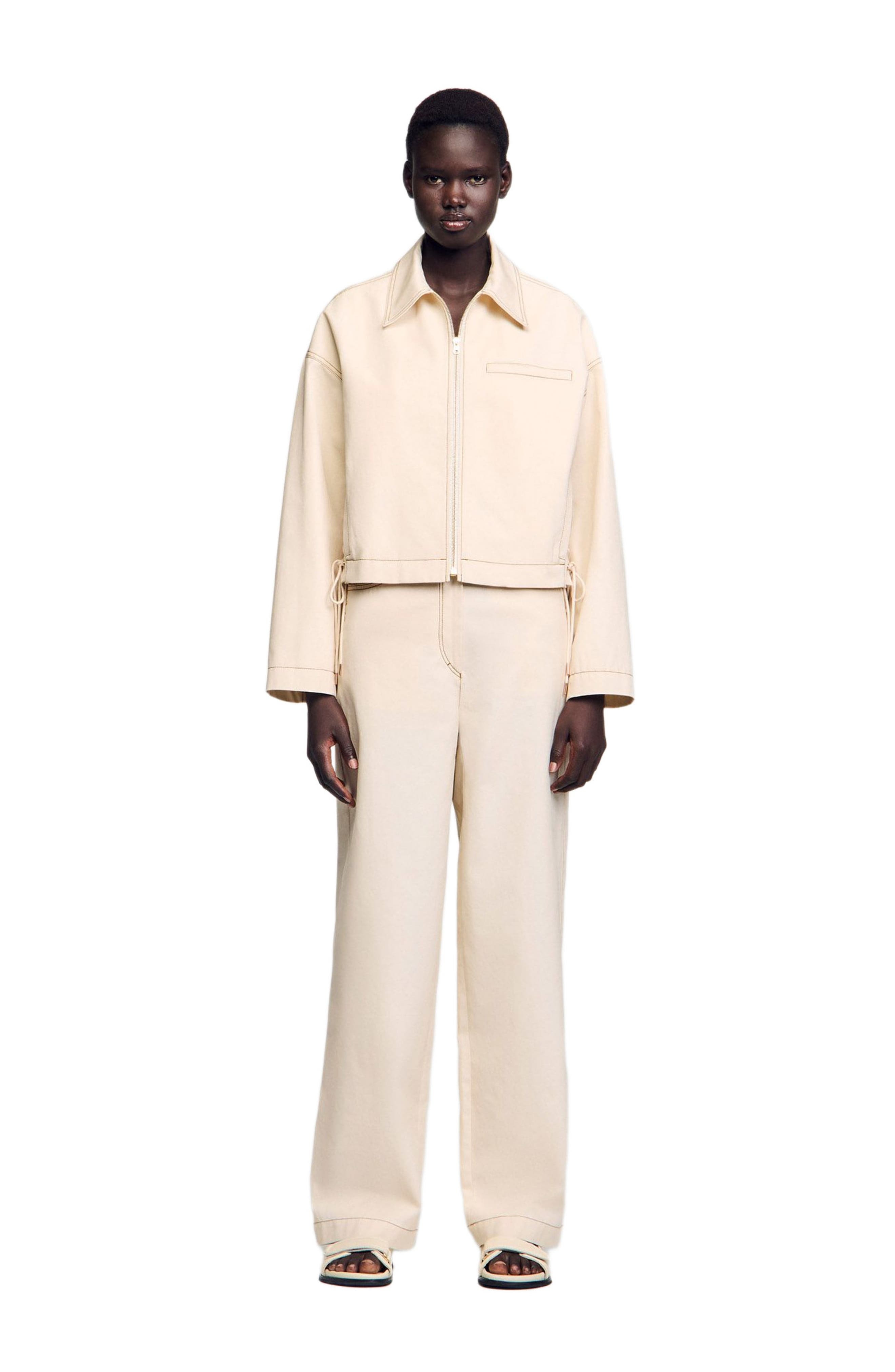 SANDRO Denim lace-up jacket at Nordstrom - 3