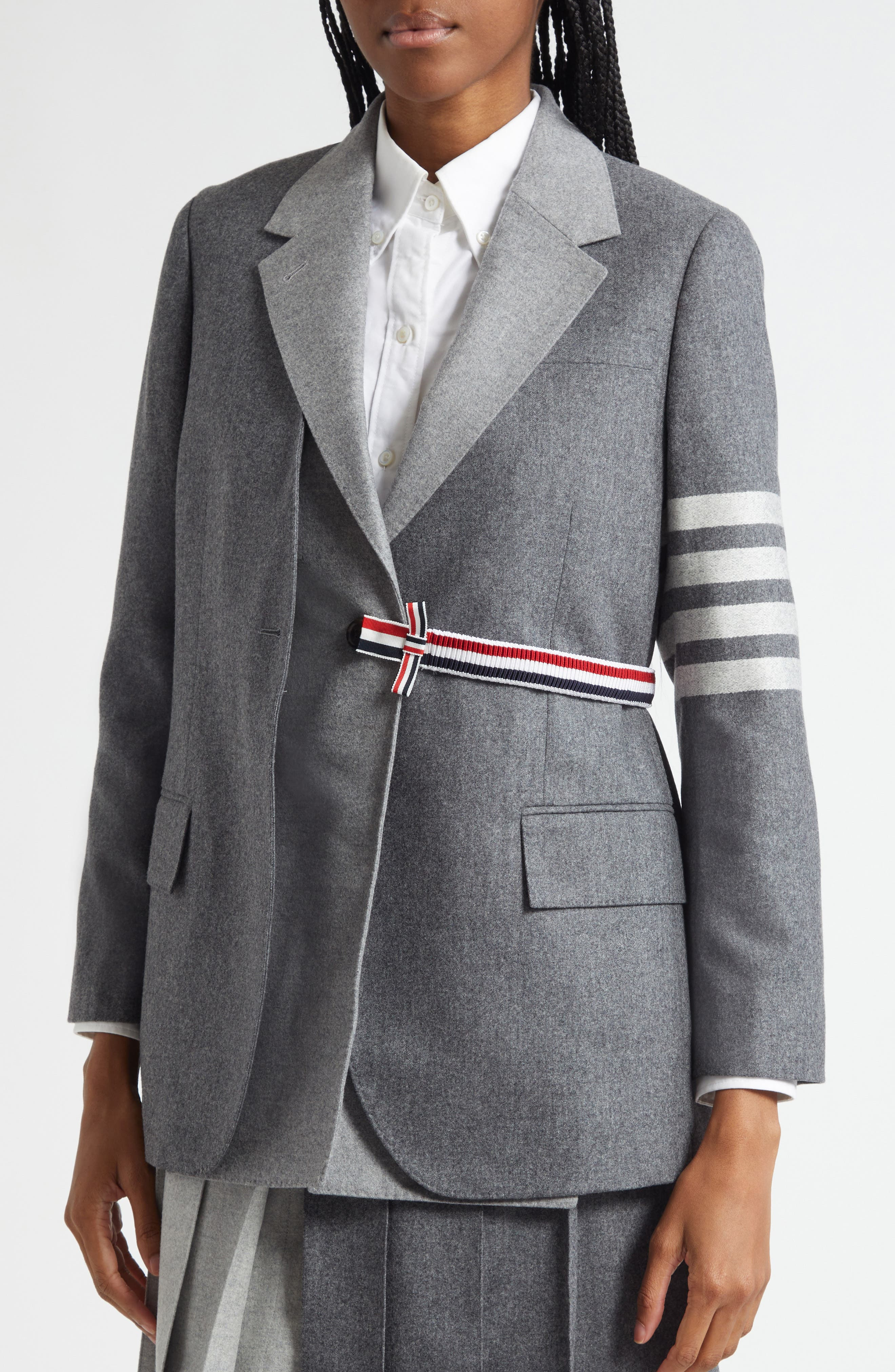 Thom Browne 4-Bar 2-in-1 Wool & Cashmere Sport Coat in Medium Grey at Nordstrom - 6
