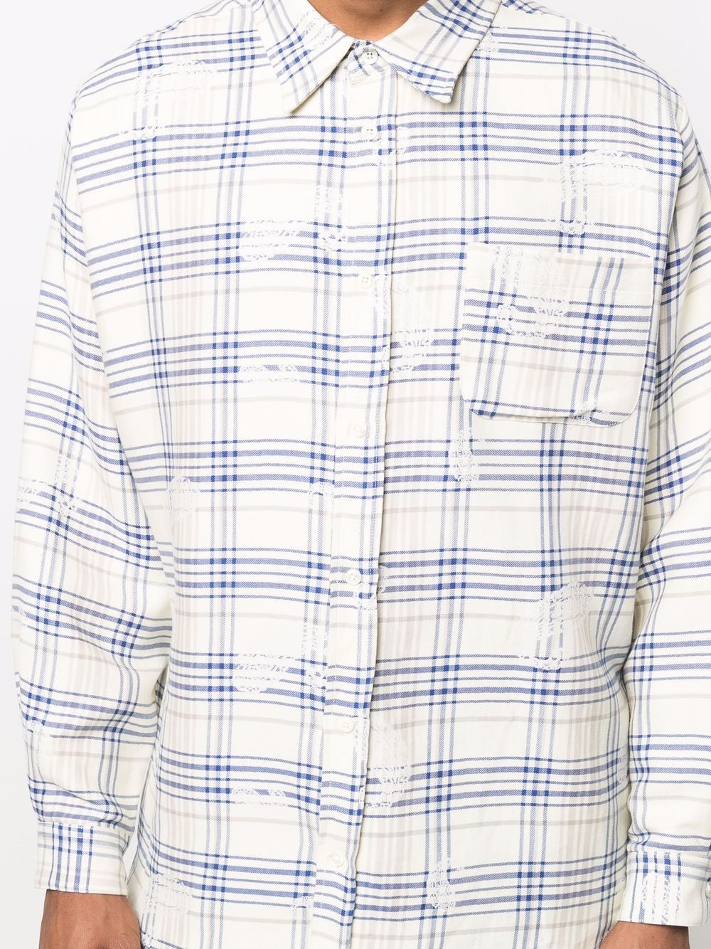 check-pattern long sleeve shirt - 5