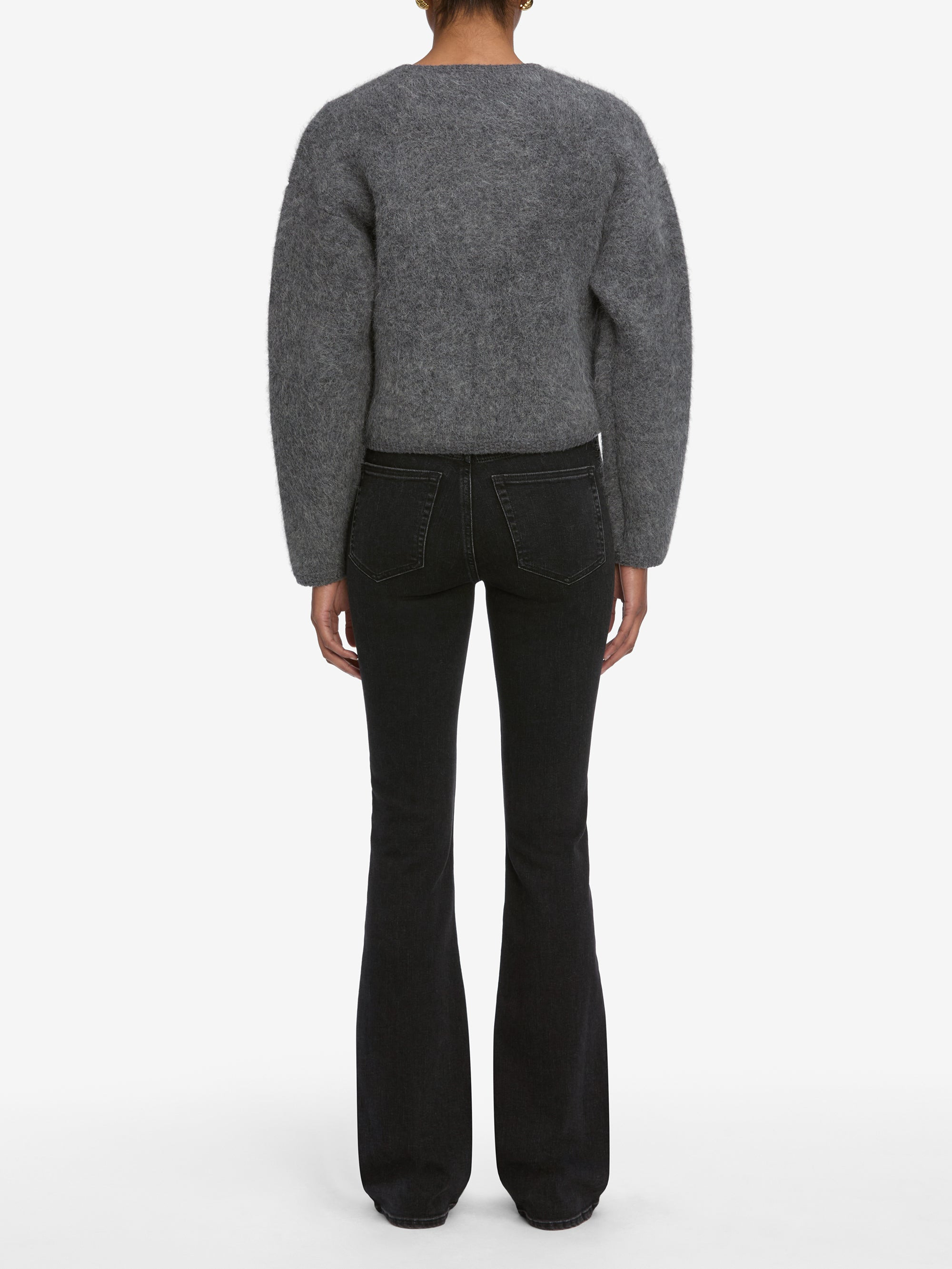 The Lofty Crochet Cardi in Dark Heather Grey - 6