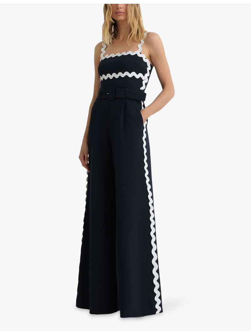 REISS Dash Waved-Trim Woven Jumpsuit outlook