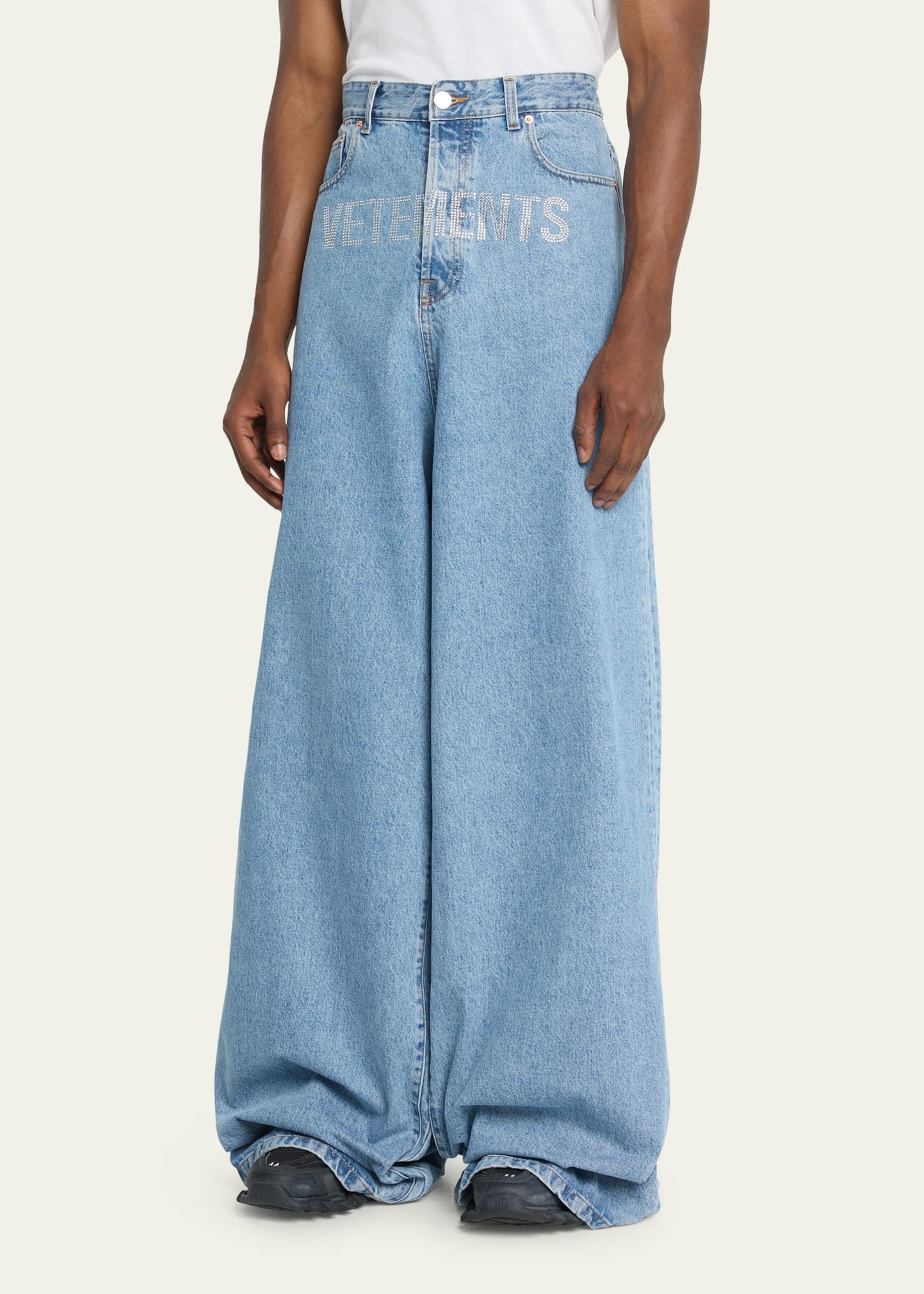 Men's Crystal Logo Baggy Jeans - 4